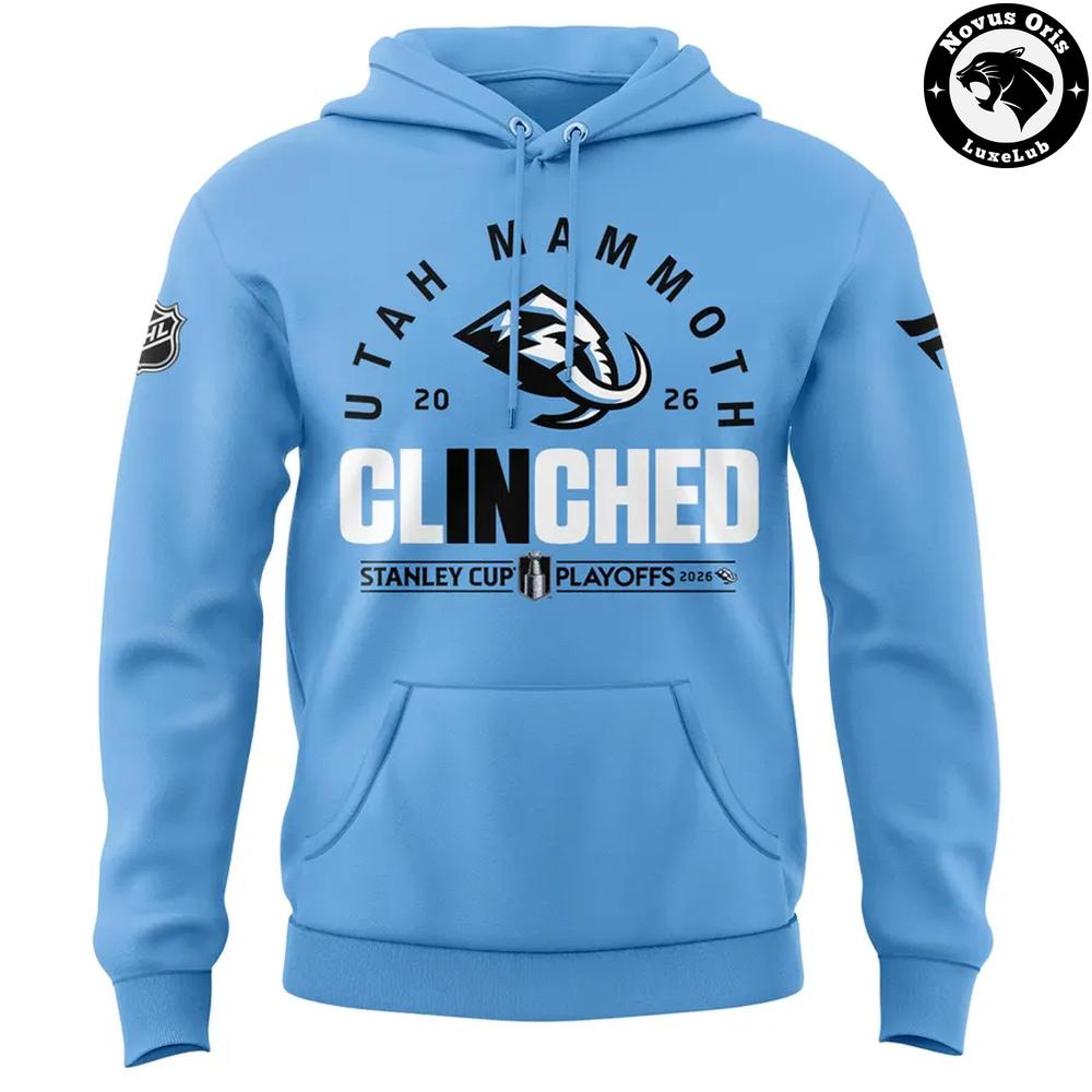 Utah Mammoth 2026 Stanley Cup Playoffs Clinched Light Blue Hoodie