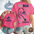 Vancouver Canucks Nurse Heartbeat T Shirt Juneteenth Apparel - Limotees LLC
