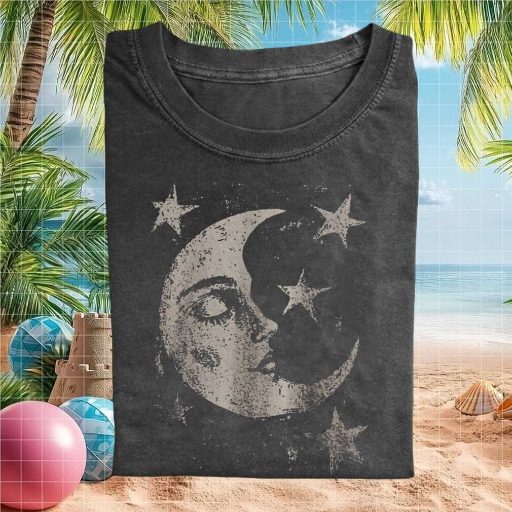 Vintage Celestial Crescent Moon and Stars Mystical Witchy Boho Magic Shirt - Limotees LLC