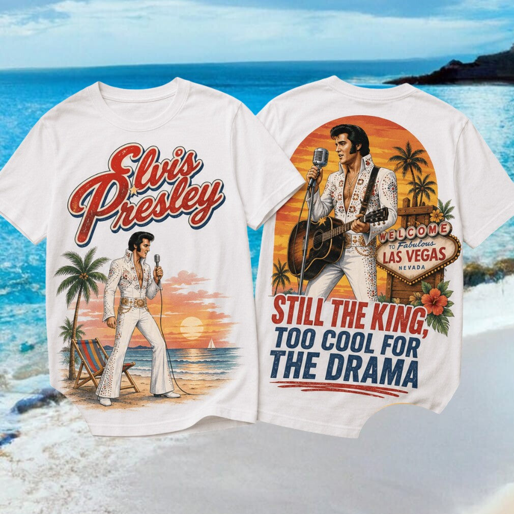 Vintage Elvis Presley Still The King Las Vegas Concert White Unisex Fans Shirt - Limotees LLC