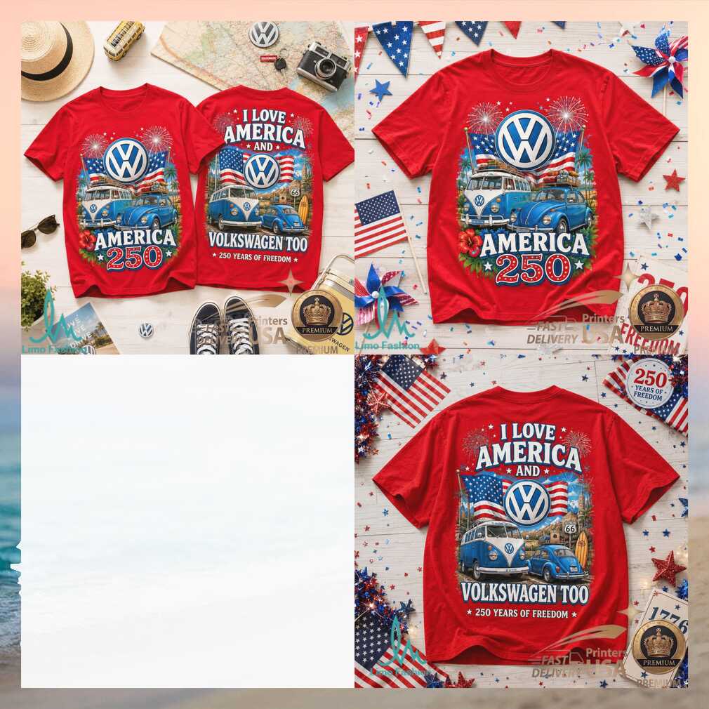 Volkswagen Bug Bus America 250 Years of Freedom Patriotic Shirt - Limotees LLC