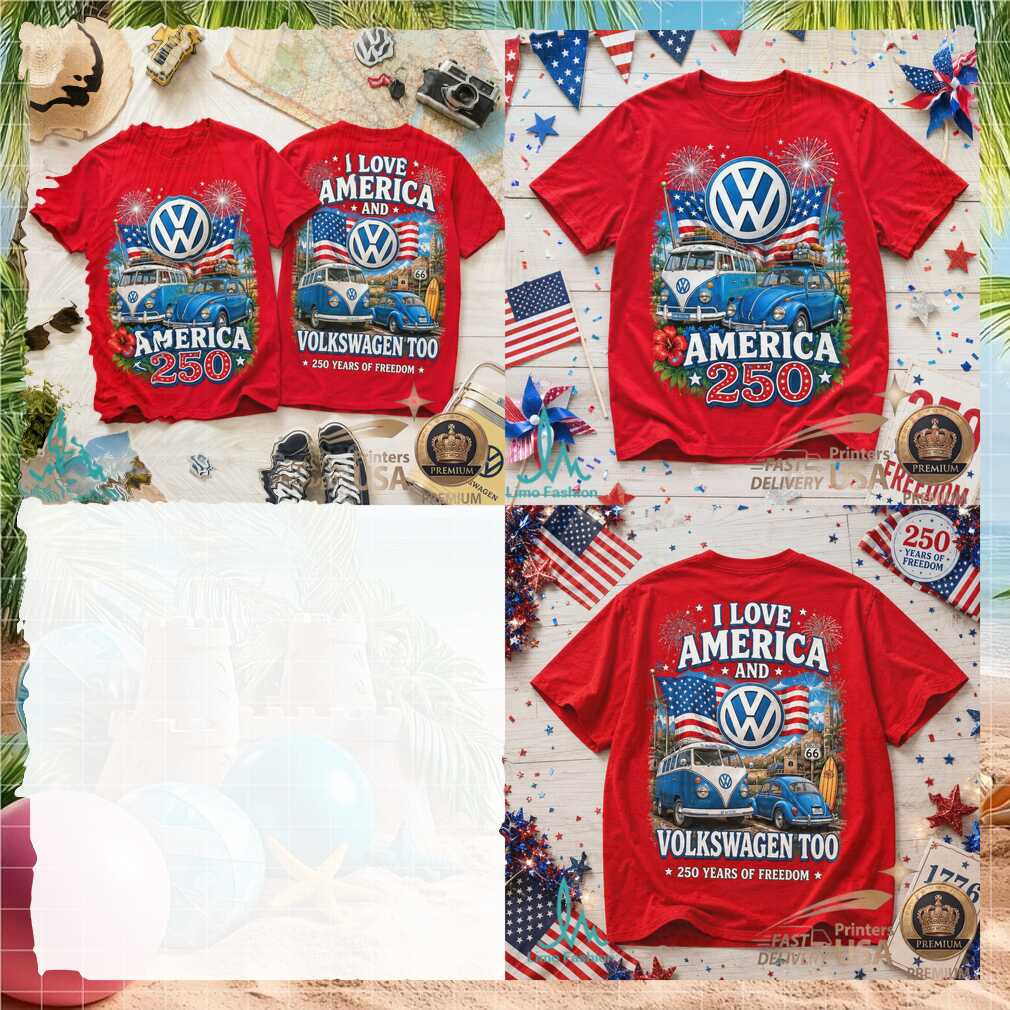 Volkswagen Bug Bus America 250 Years of Freedom Patriotic Shirt - Limotees LLC