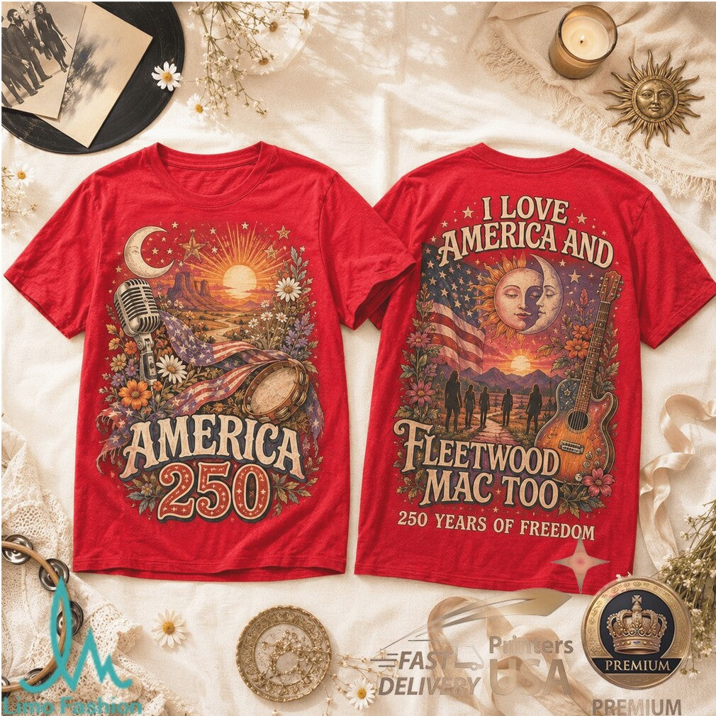 America 250 Years Of Freedom Fleetwood Mac Patriotic Sunset Shirt - Limotees LLC