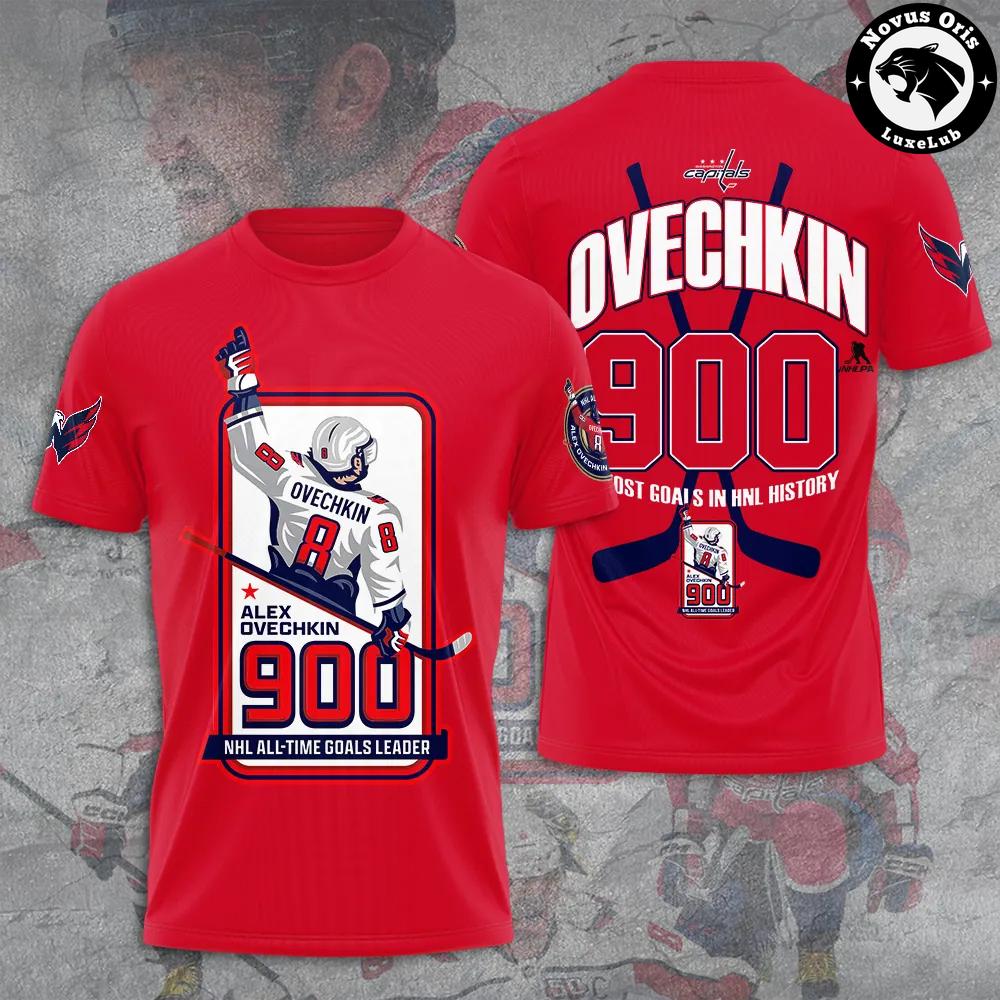 Washington Capitals Alex Ovechkin 900 Goals NHL All-Time Goals Leader T-Shirt