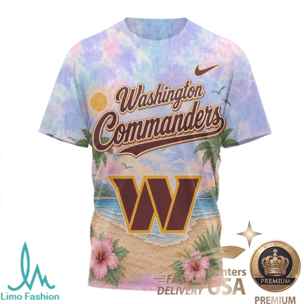 Washington Commanders Beach Parrot Tropical Summer T Shirt - Limotees LLC