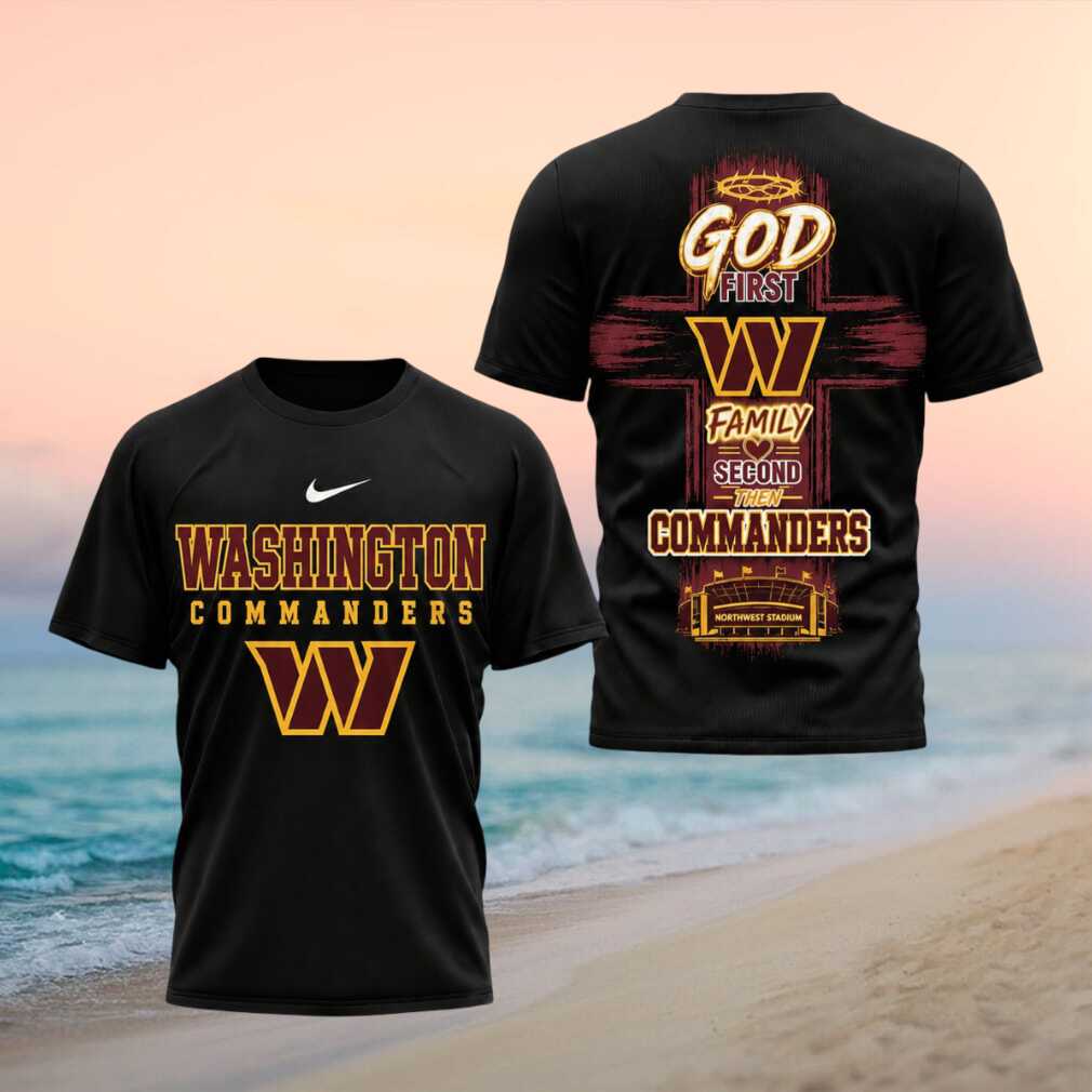 Washington Commanders God First Family Second Football Shirt