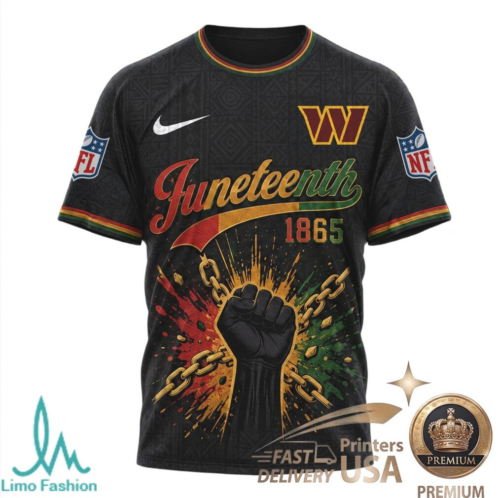 Washington Commanders Juneteenth 1865 Freedom Day Black History T Shirt - Limotees LLC