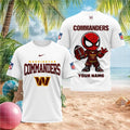 Washington Commanders Spider Superhero Custom Name Football T Shirt