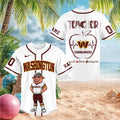 Washington Football Pig Mascot Teacher Apple Heartbeat Baseball Shirt
