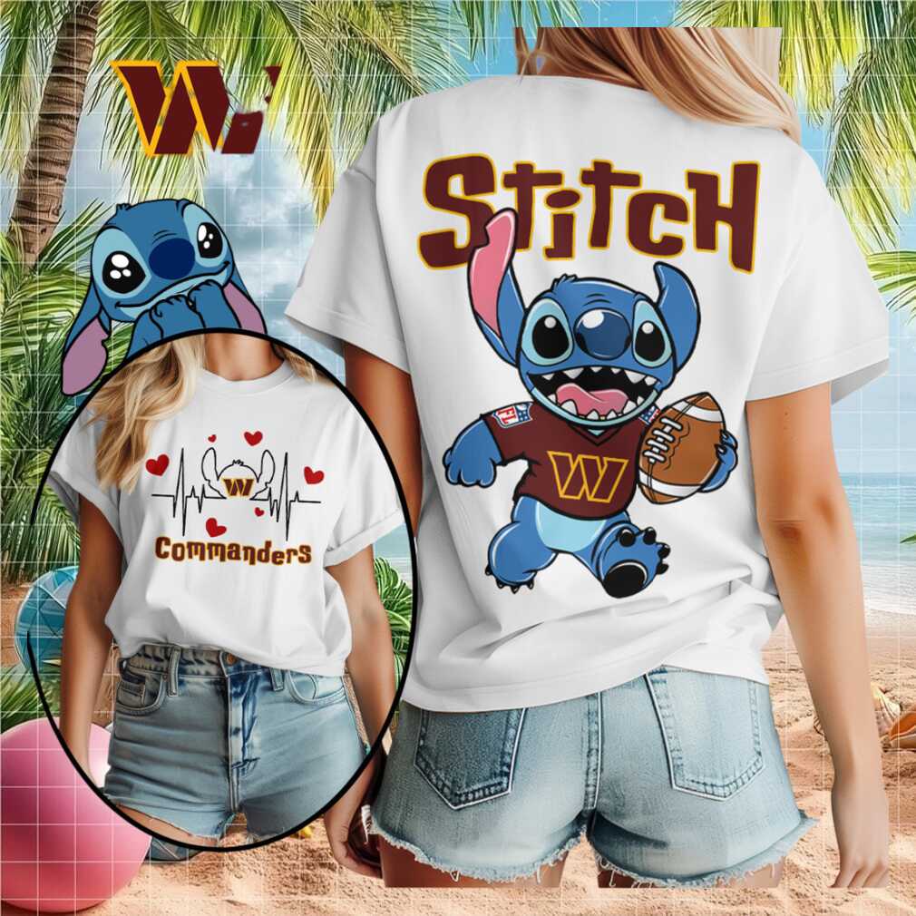 Washington Football Stitch Character Heartbeat EKG Shirt