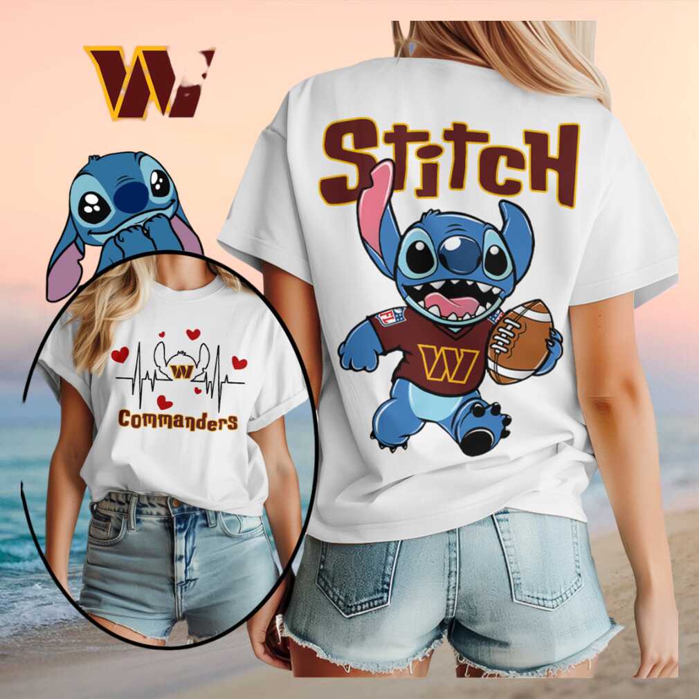 Washington Football Stitch Character Heartbeat EKG Shirt