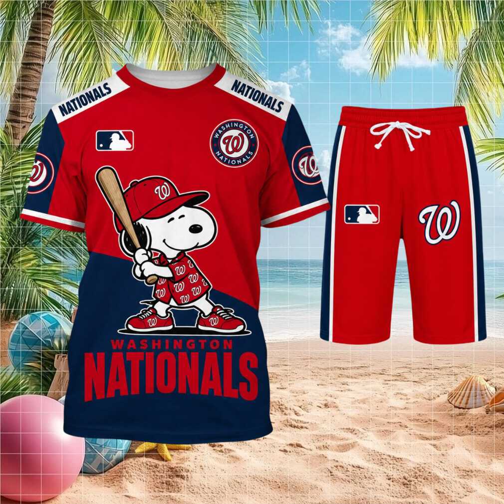 Washington Nationals Snoopy Cartoon Baseball Shirt