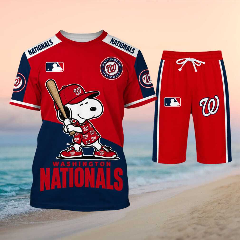 Washington Nationals Snoopy Cartoon Baseball Shirt