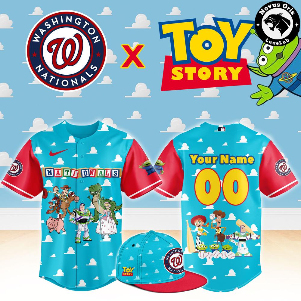Washington Nationals x Toy Story Night Woody Buzz Lightyear Custom Baseball Jersey
