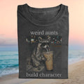 Weird Aunts Build Character Raccoon Drinking Iced Coffee Funny Vintage Shirt - Limotees LLC