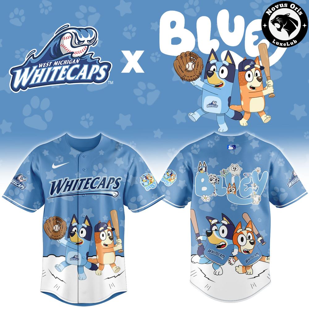 West Michigan Whitecaps x Bluey Night Limited Edition Baseball Jersey