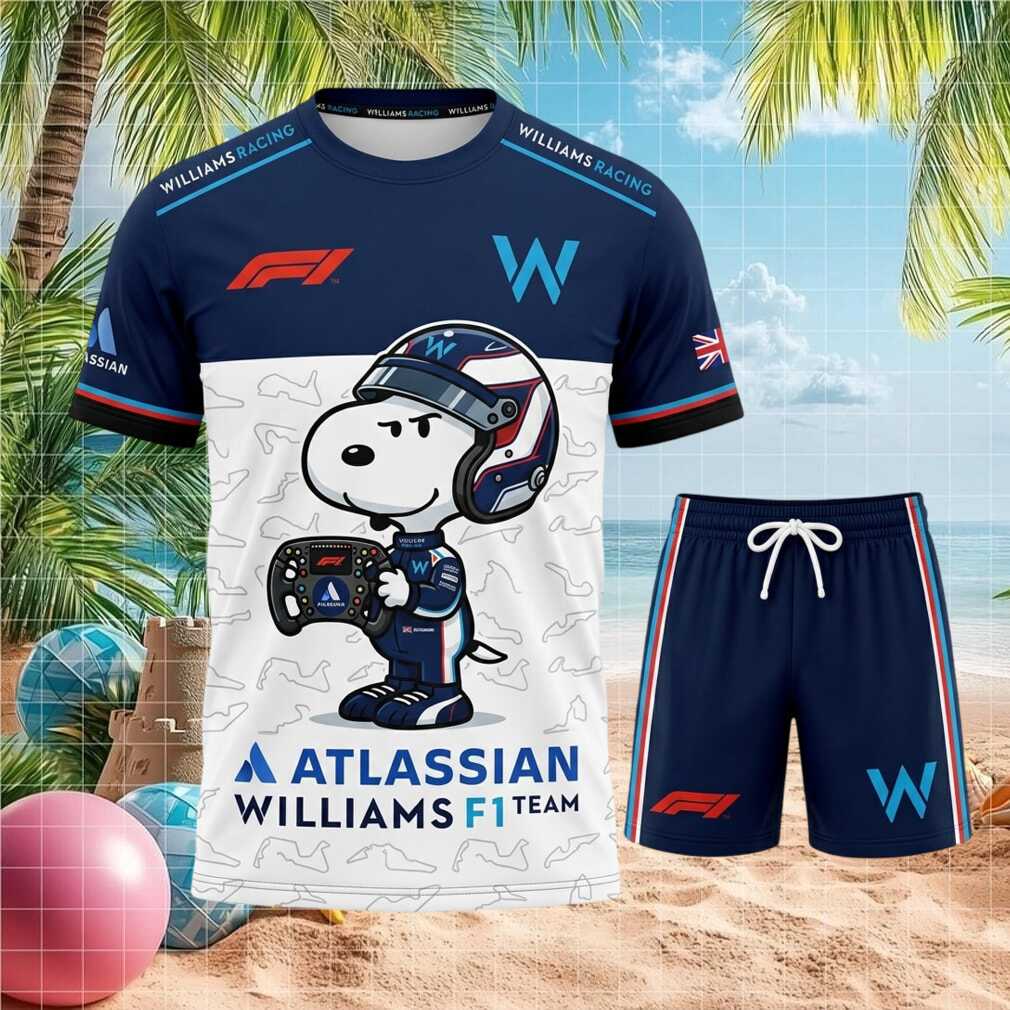 Williams F1 Team Snoopy Racing Driver Steering Wheel T Shirt