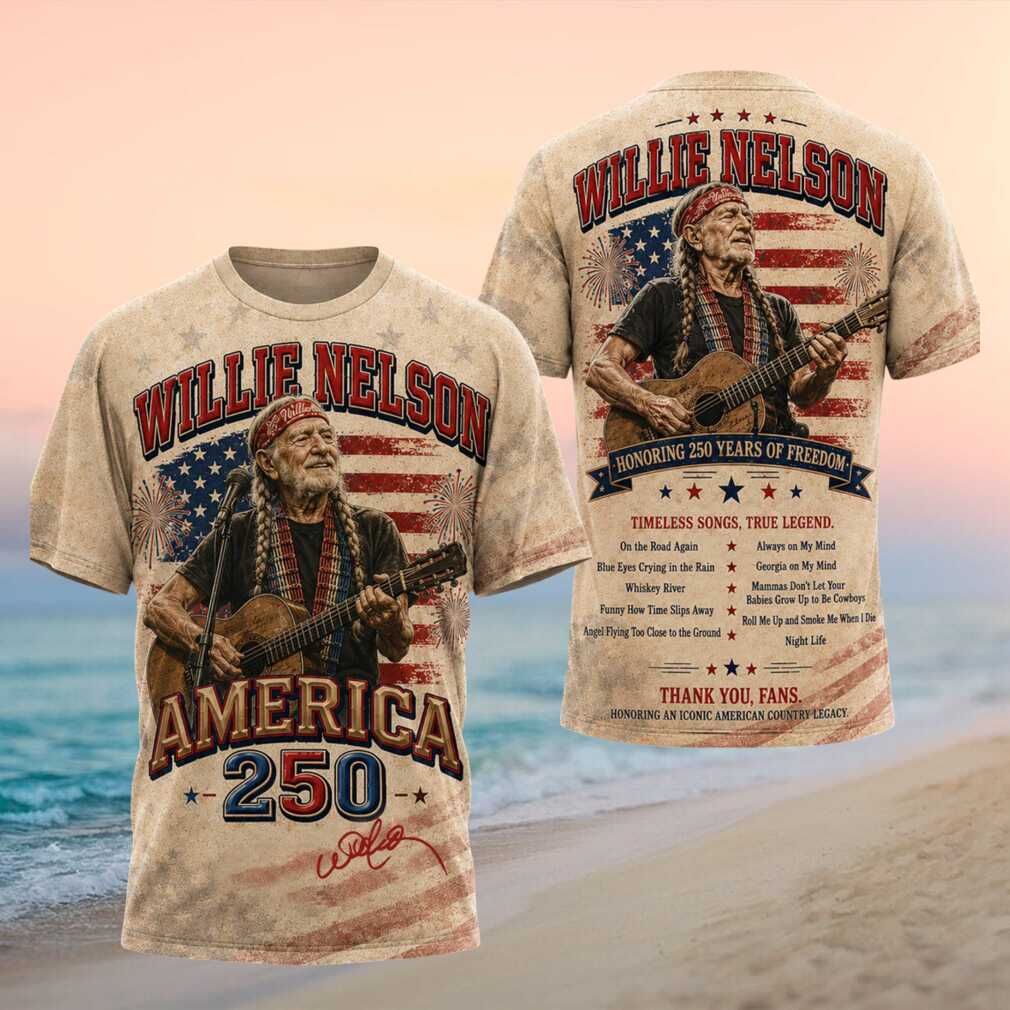 Willie Nelson America 250 Honoring 250 Years of Freedom Shirt - Limotees LLC
