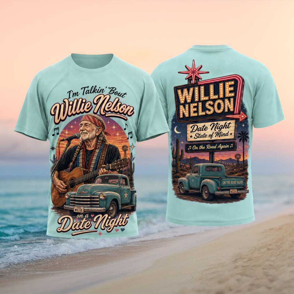 Willie Nelson On A Date Night Country Music Graphic Shirt - Limotees LLC