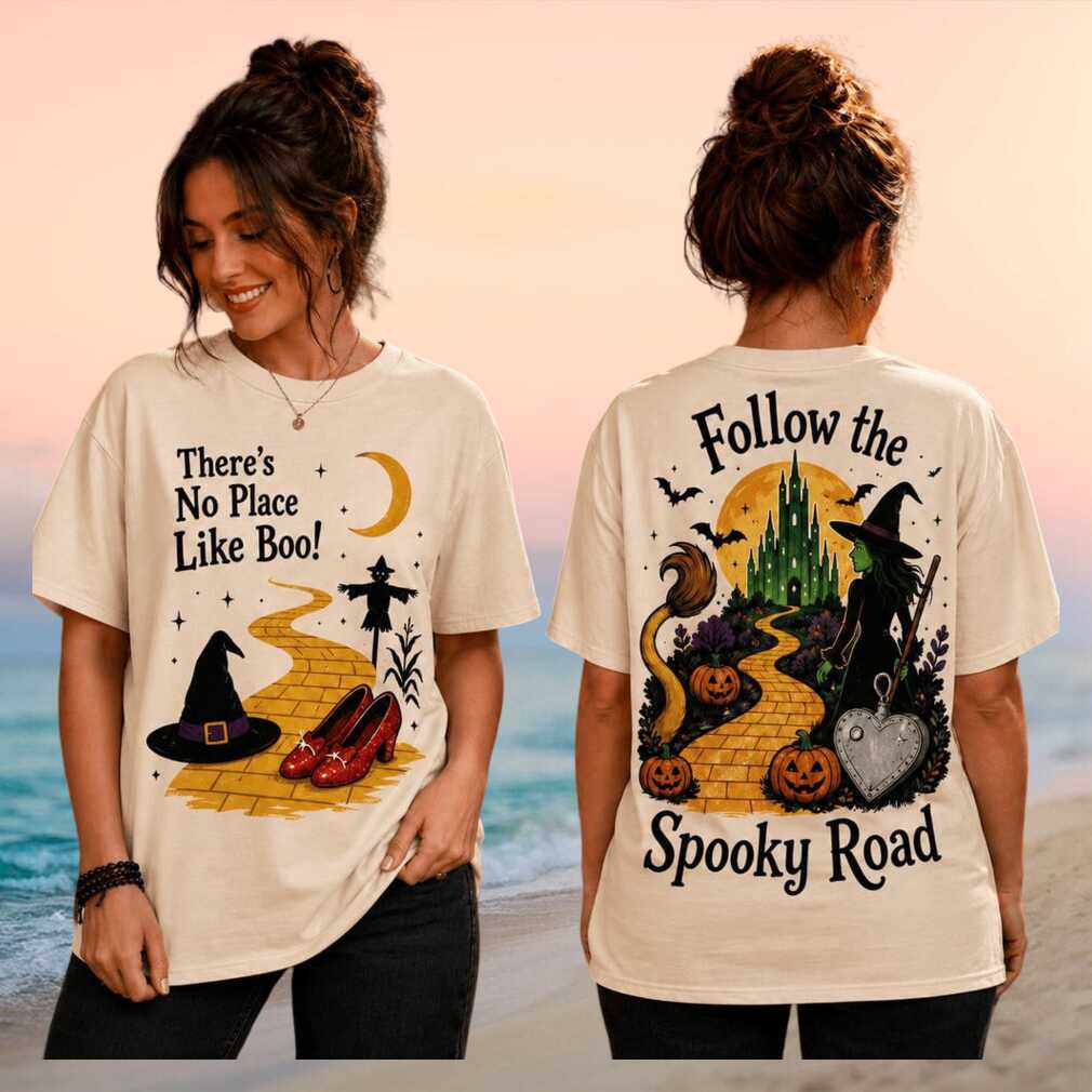 Wizard of Oz Witch Yellow Brick Road Halloween No Place Like Boo Shirt