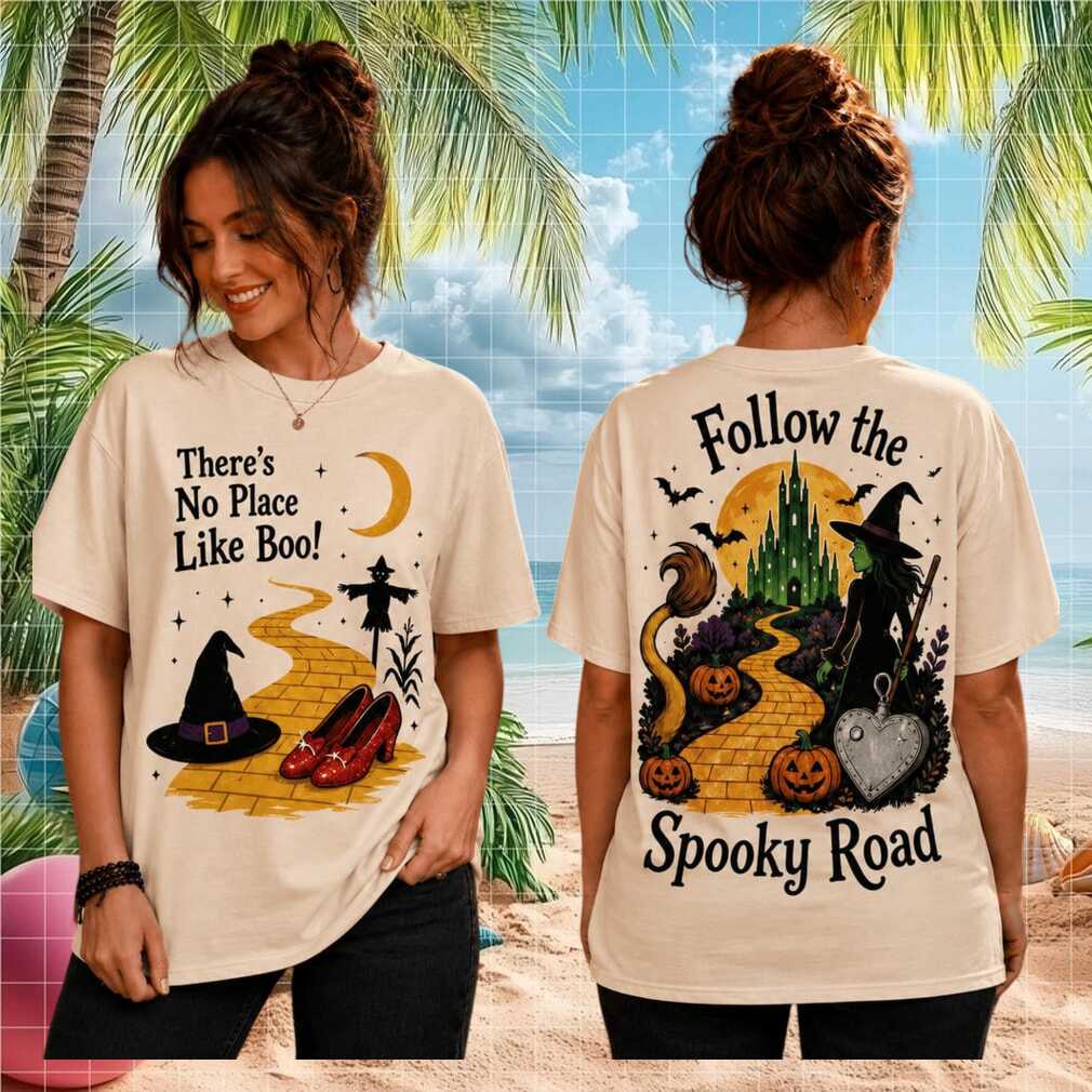 Wizard of Oz Witch Yellow Brick Road Halloween No Place Like Boo Shirt