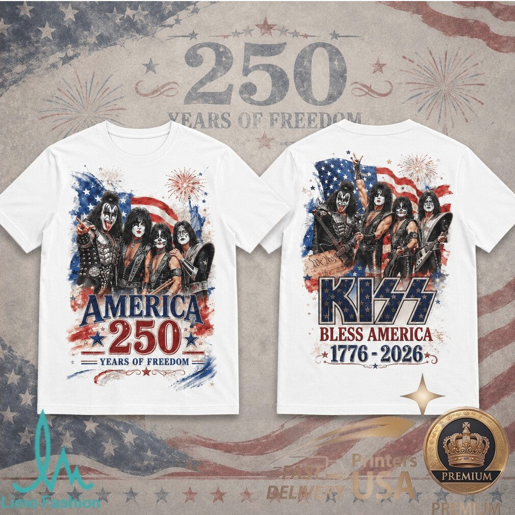 Kiss Bless America 1776 2026 Rock Band Patriotic Concert Shirt - Limotees LLC