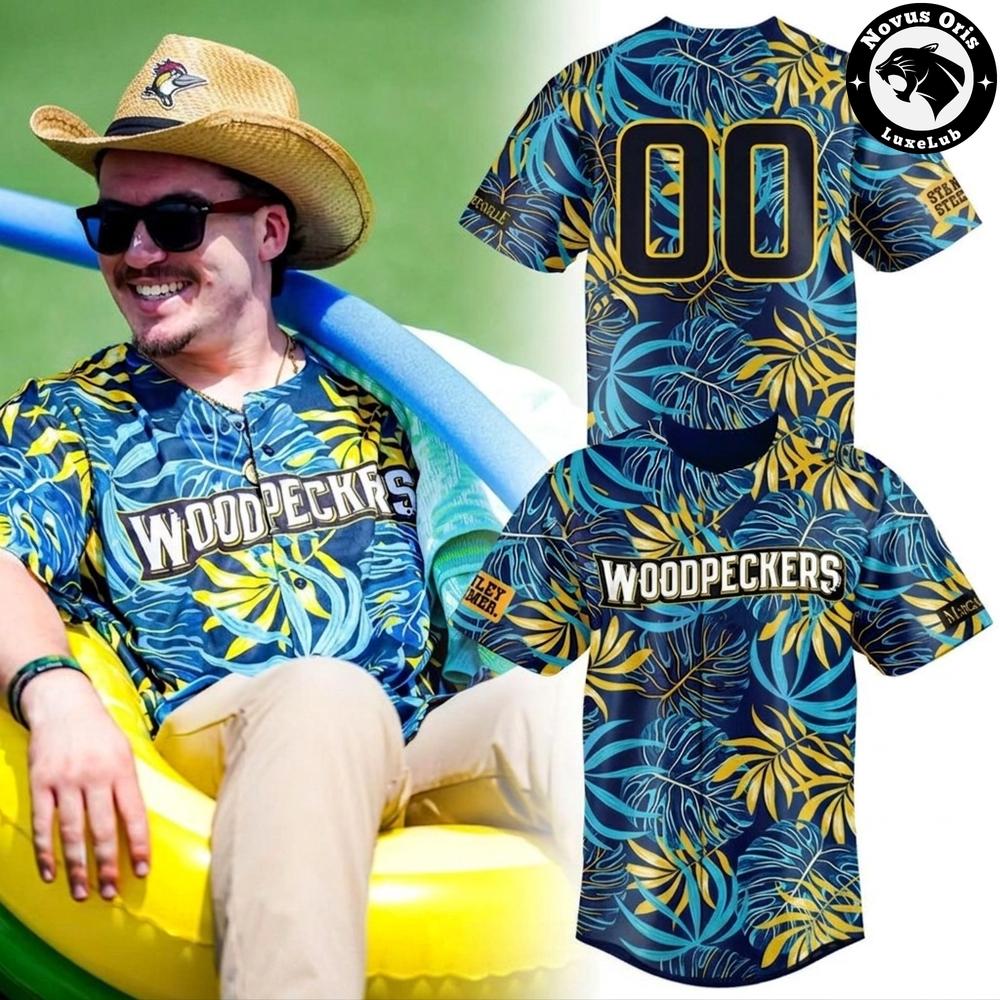 Woodpeckers Tropical Hawaiian Baseball Jersey