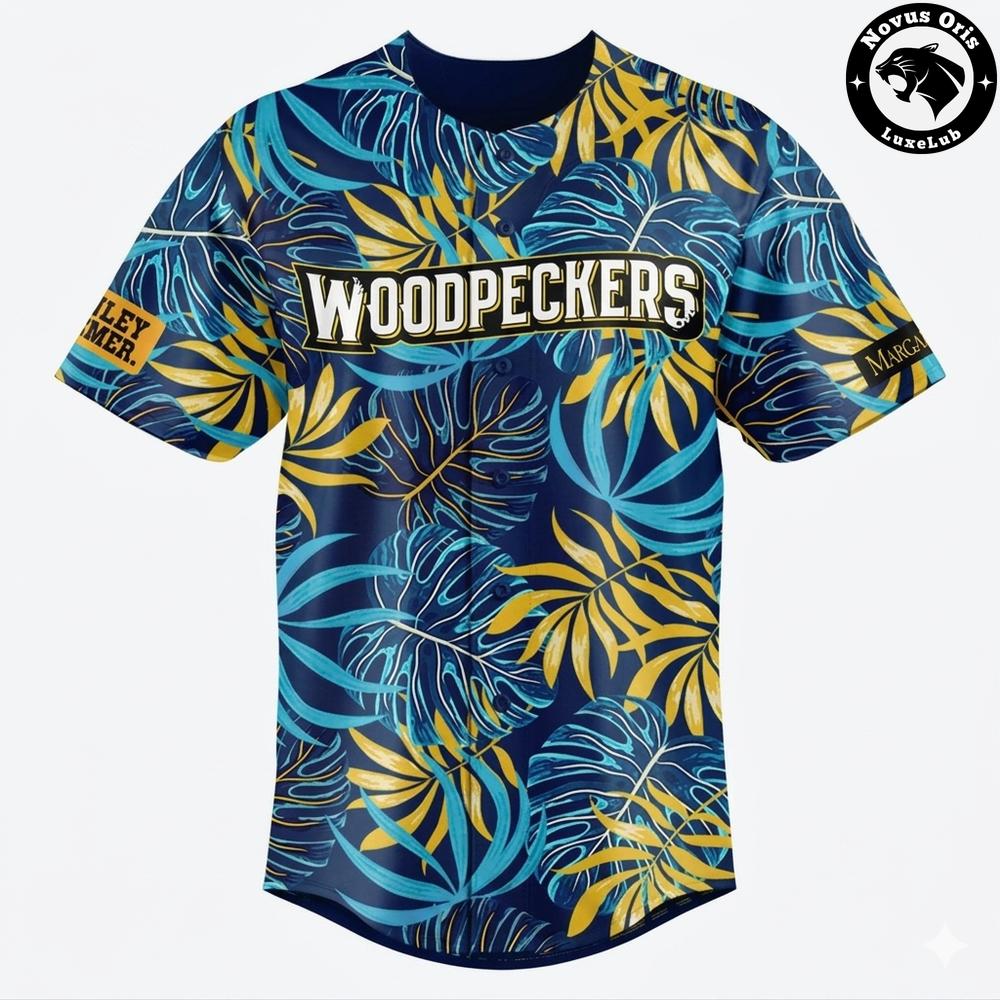 Woodpeckers Tropical Hawaiian Baseball Jersey