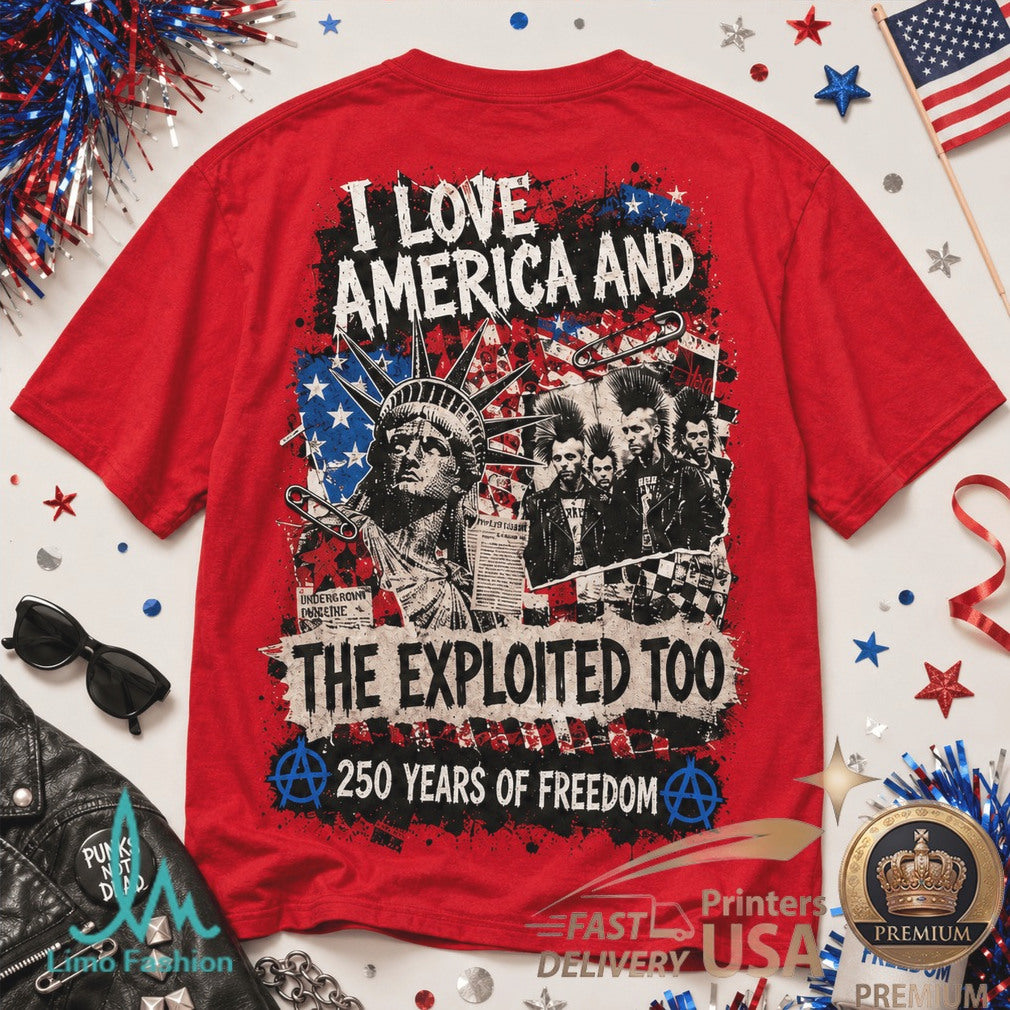 America 250 Years Of Freedom The Exploited Punk Rock Skull Shirt - Limotees LLC