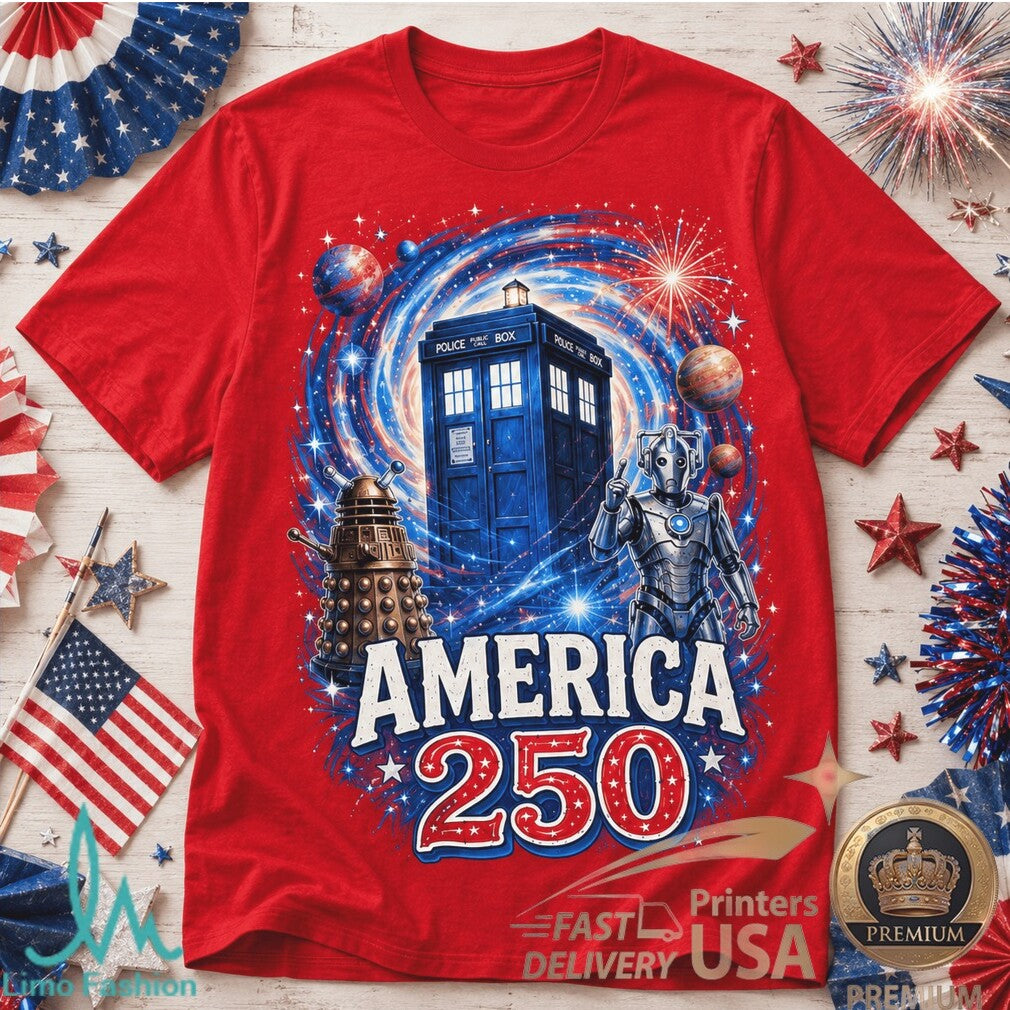 Doctor Who America 250 TARDIS Patriotic Sci Fi Freedom Shirt - Limotees LLC