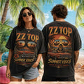 ZZ Top Summer Vibes Vintage Car Sunset Cool Shades Graphic Shirt