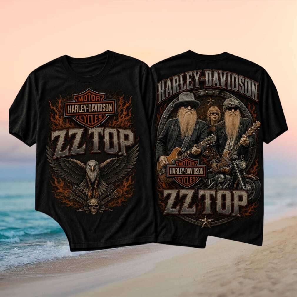 ZZ Top Texas Blues Rock 2018 Tour Harley Vintage Men Fans Shirt