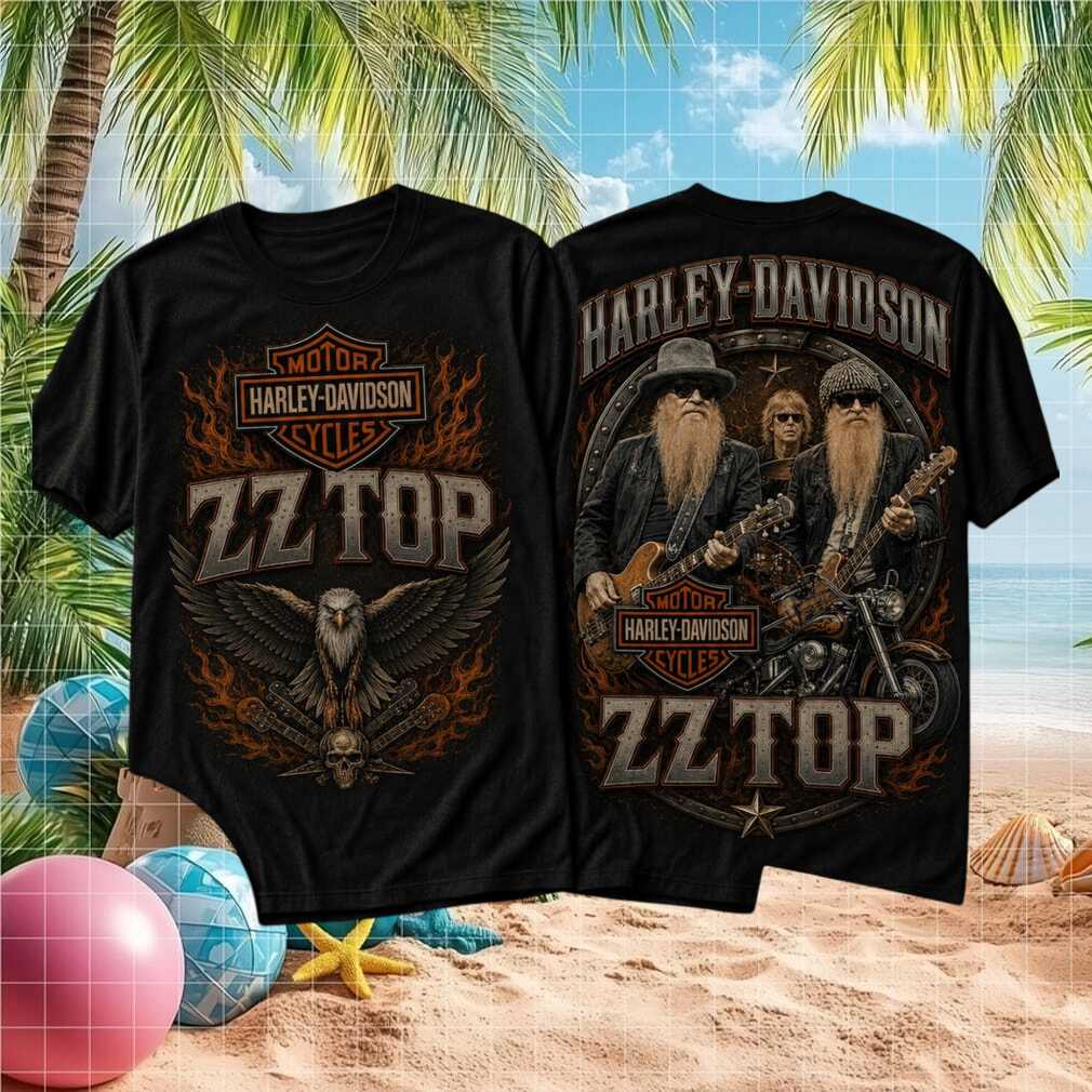 ZZ Top Texas Blues Rock 2018 Tour Harley Vintage Men Fans Shirt