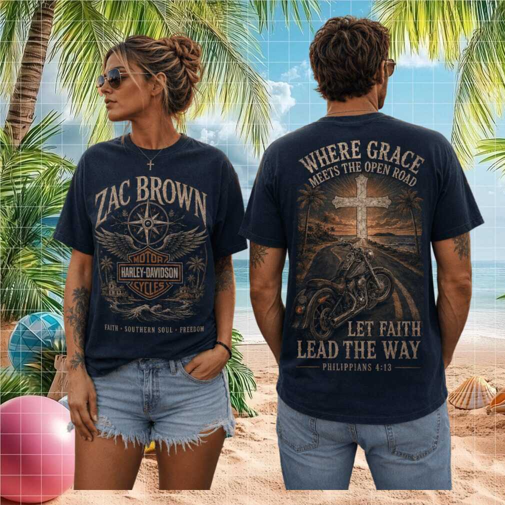 Zac Brown Harley Davidson Where Grace Meets Open Road Southern Rock Tee Shirt - Limotees LLC