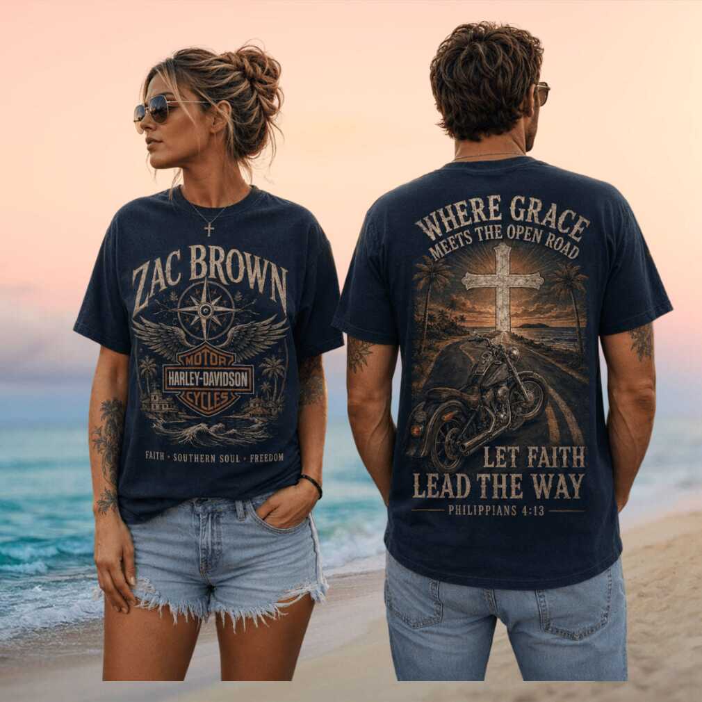Zac Brown Harley Davidson Where Grace Meets Open Road Southern Rock Tee Shirt - Limotees LLC