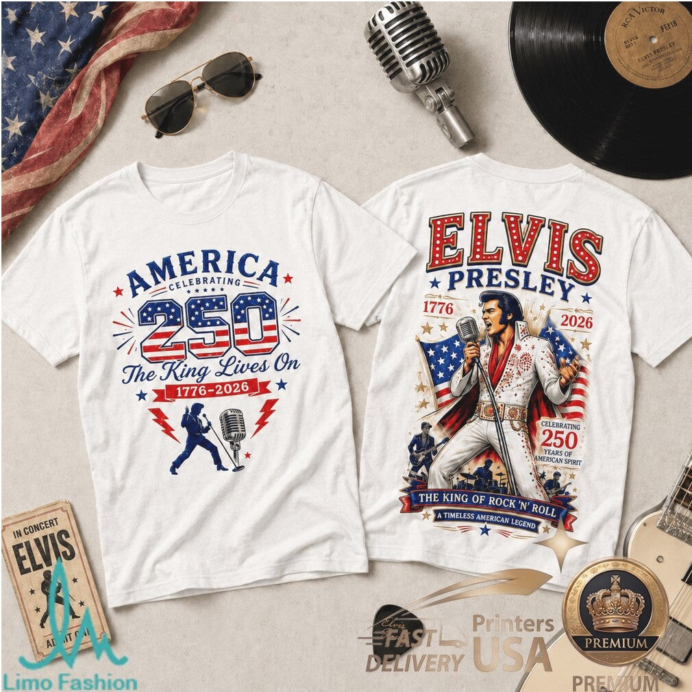 Elvis Presley 1776 2026 America 250 Years of Rock and Roll Shirt - Limotees LLC