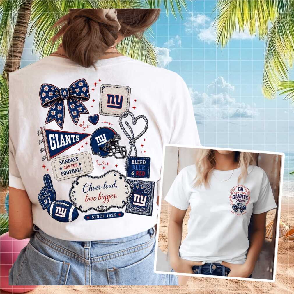 New York Giants Football Mom Game Day Bow Shirt