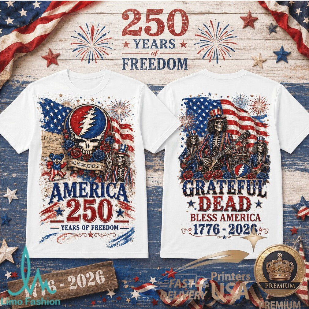 Grateful Dead America 250 Years Of Freedom Vintage Graphic Shirt - Limotees LLC