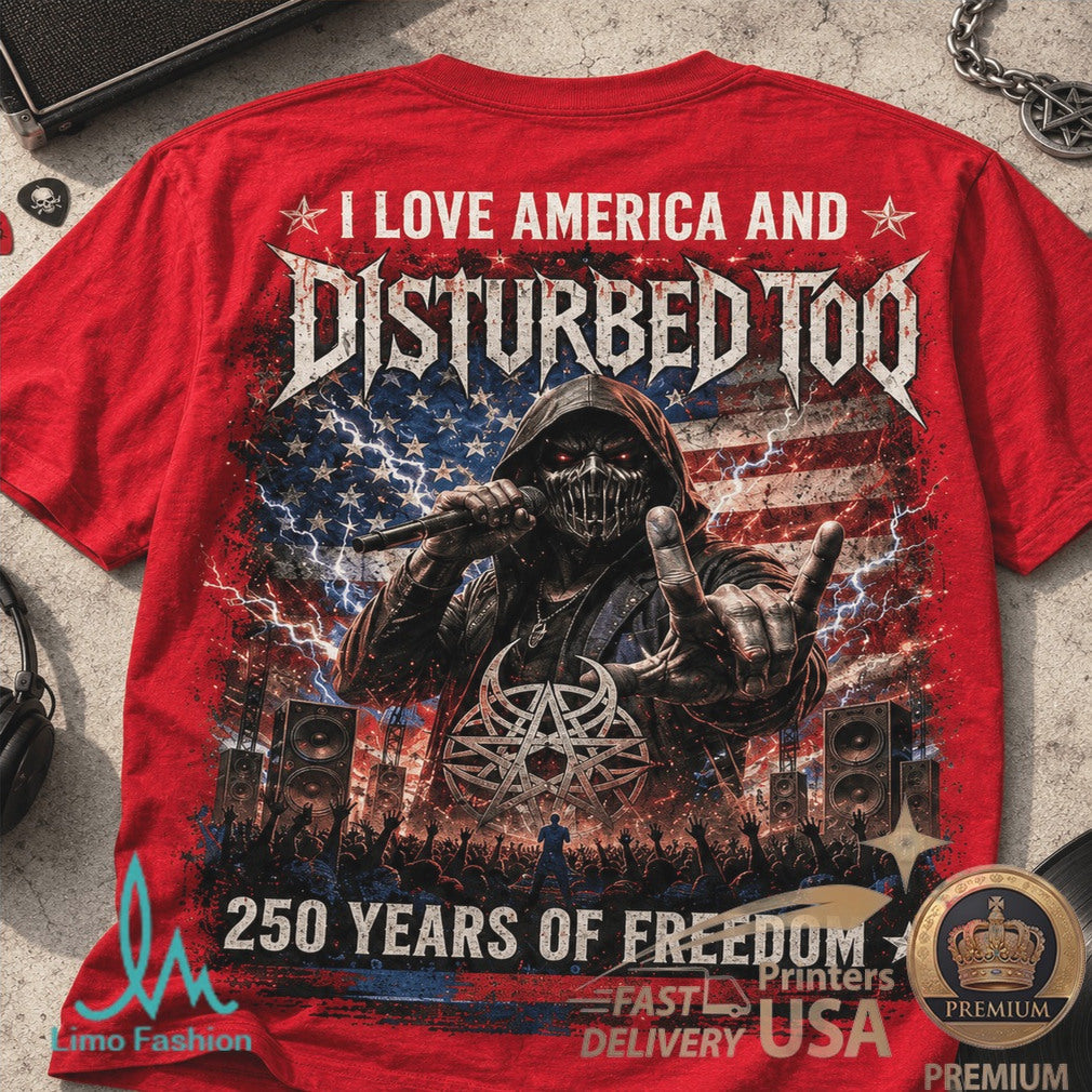Disturbed America 250 Years of Freedom Patriotic Metal Band Shirt - Limotees LLC