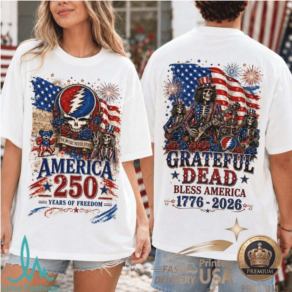 Grateful Dead America 250 Years Of Freedom Vintage Graphic Shirt - Limotees LLC