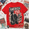 America 250 Years Of Freedom The Clash Punk Rock Concert Shirt - Limotees LLC