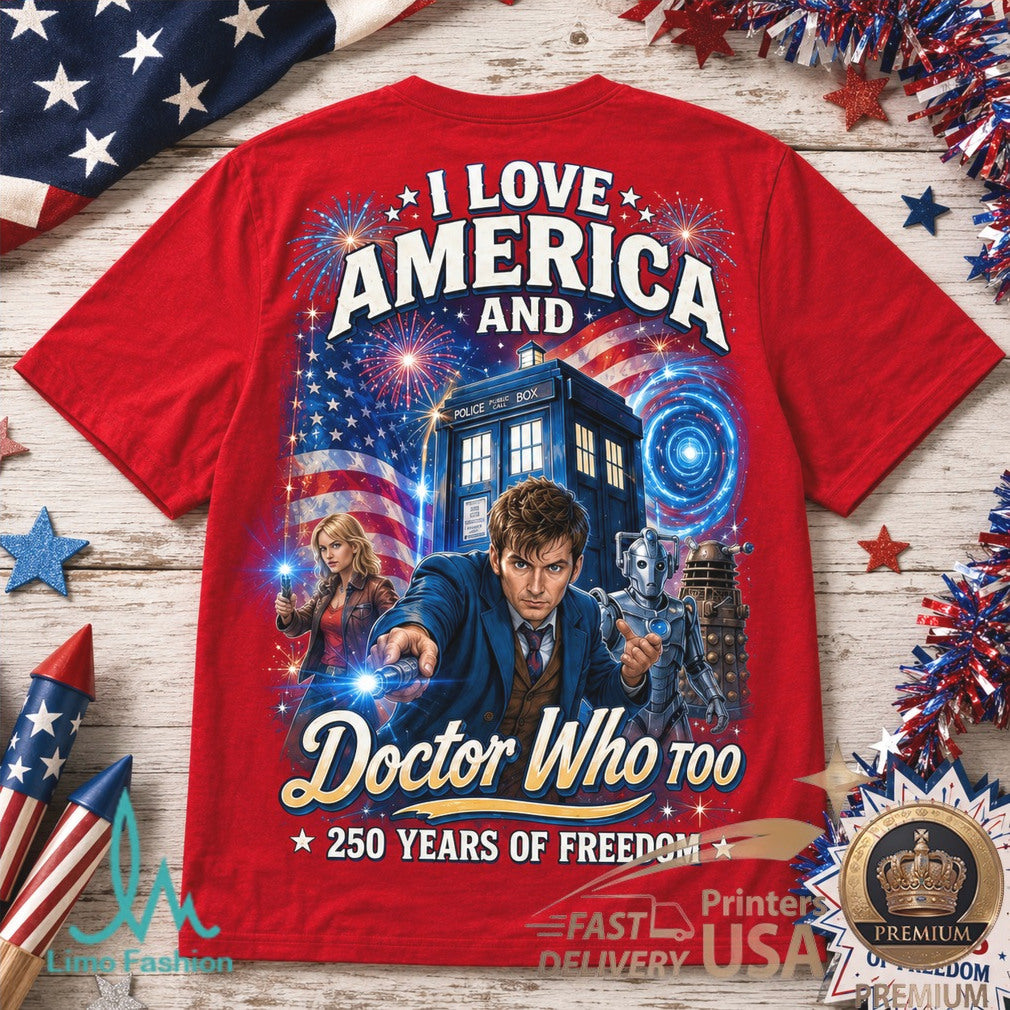 Doctor Who America 250 TARDIS Patriotic Sci Fi Freedom Shirt - Limotees LLC
