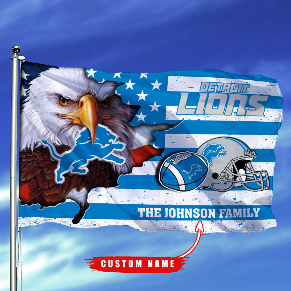 Detroit Lions-Flag-Custom Name DL29182