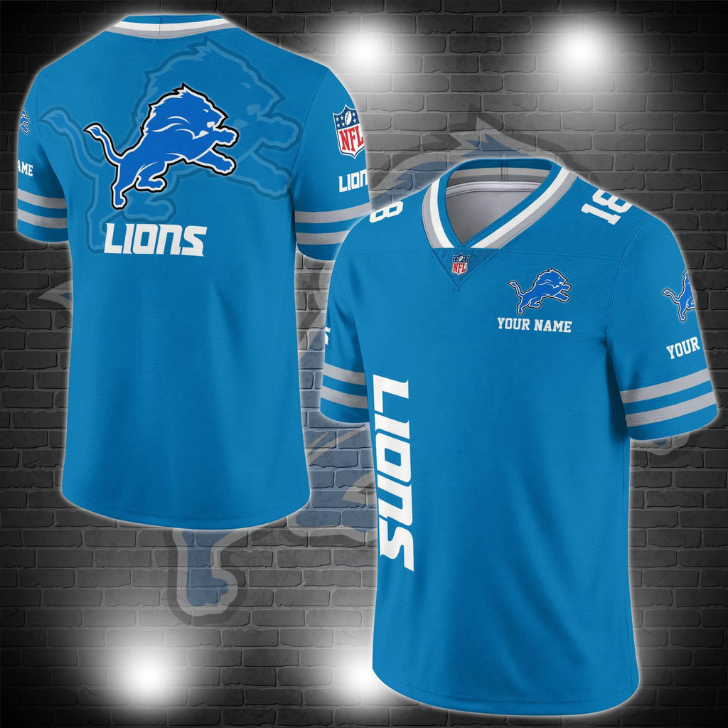 Detroit Lions Personalized V-neck Football Jersey Sport Gifts For Fan AZCVFJ022