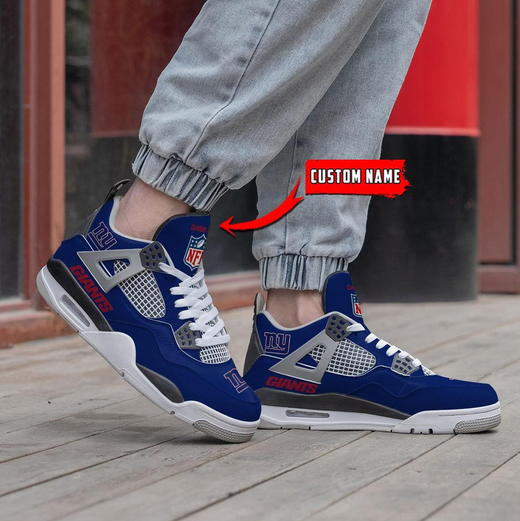 New York Giants Personalized AJ4 Sneaker BG333