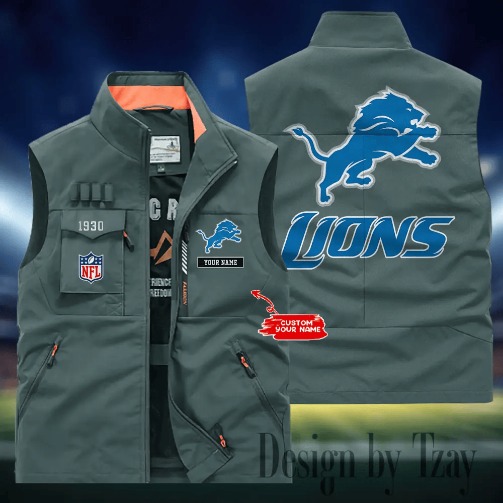Detroit Lions Sleeveless Jacket Multicolor S9SLJK108