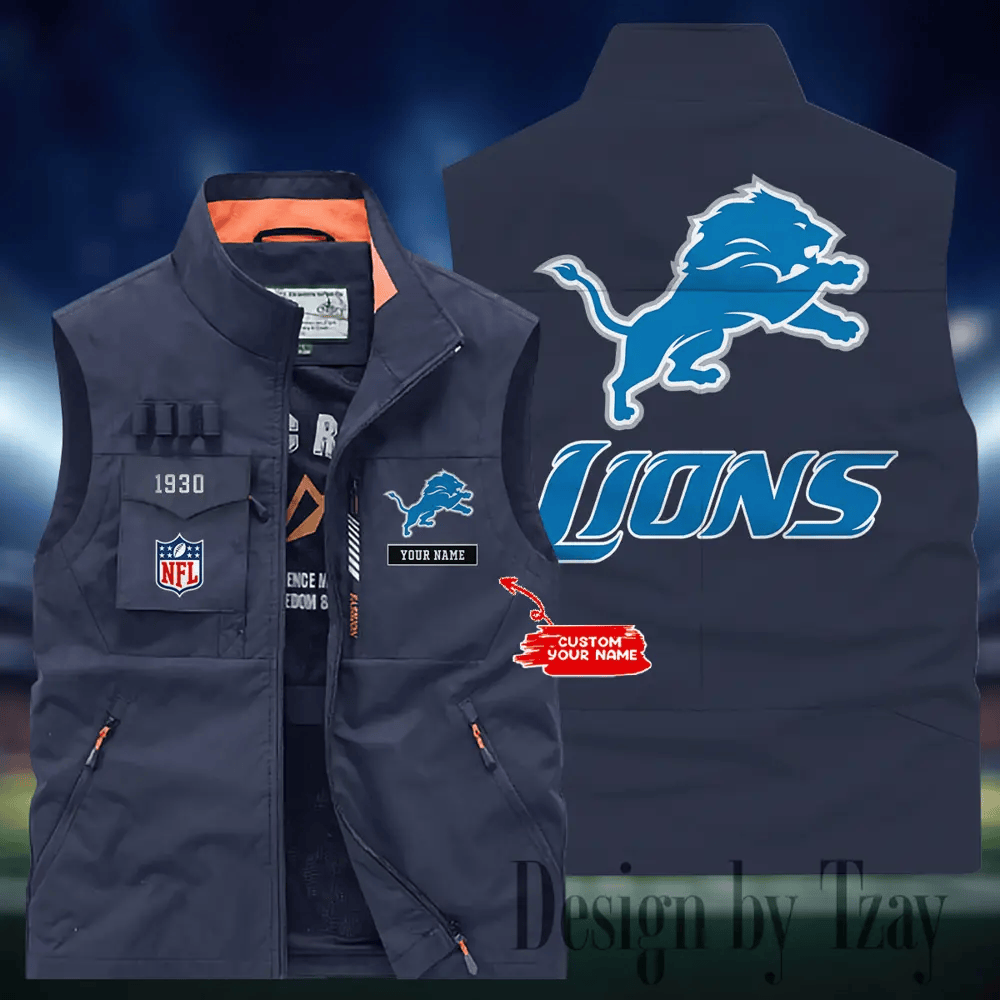 Detroit Lions Sleeveless Jacket Multicolor S9SLJK108