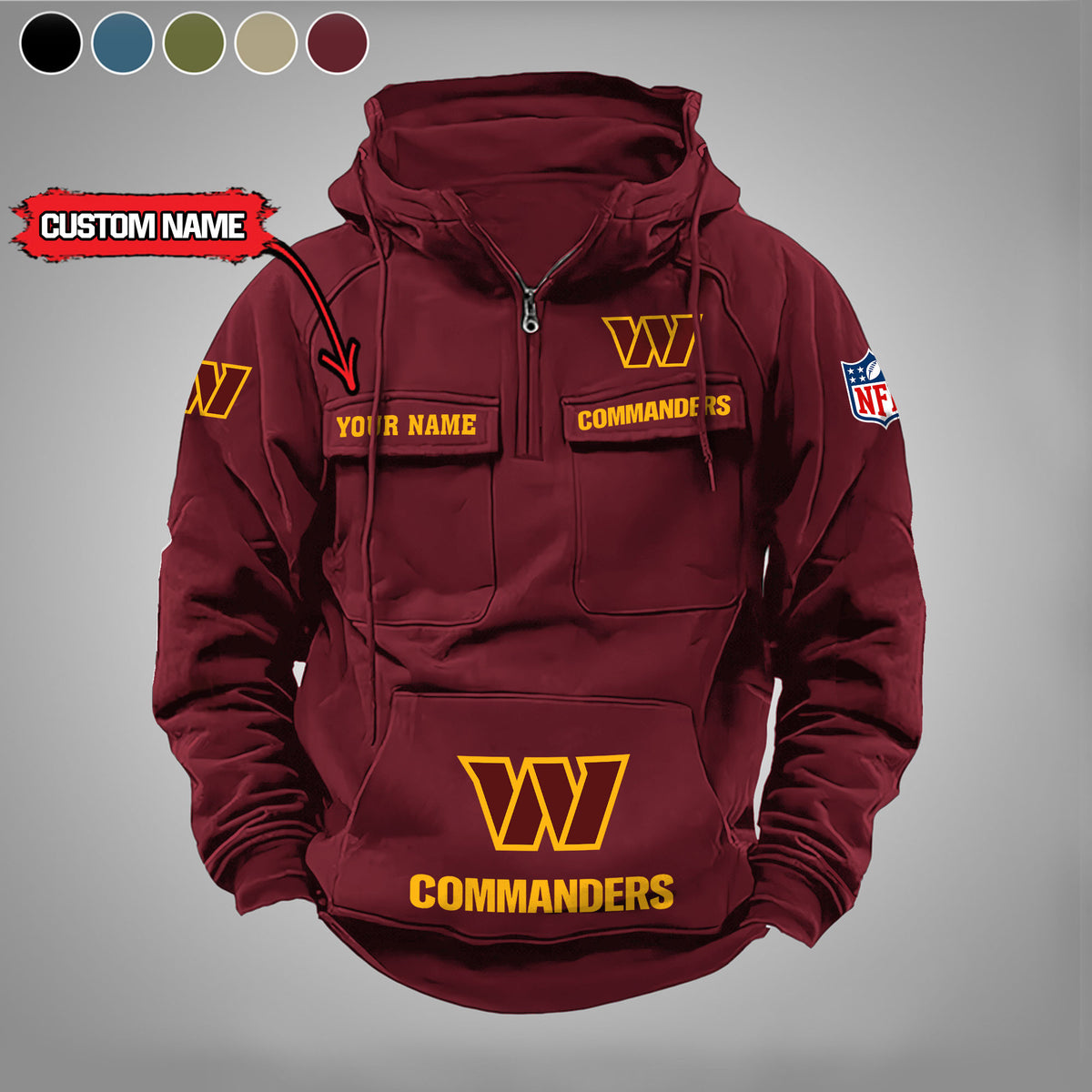 Washington Commanders Vintage Men Hoodie AZVMHD008