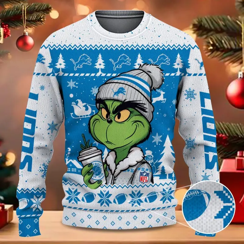 SPTBGSWT355-Detroit Lions Christmas Woolen Sweater