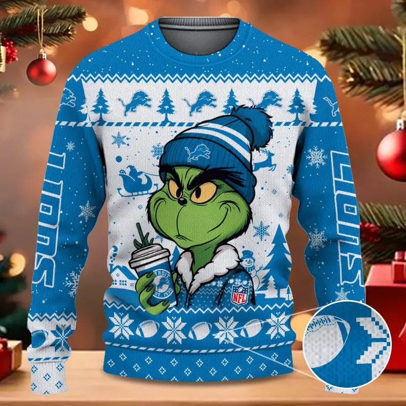 SPTBGSWT355-Detroit Lions Christmas Woolen Sweater